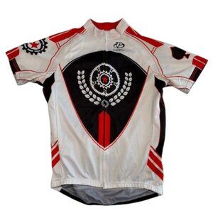 PRIMAL Short Sleeve Full Zip Cycling Jersey Shirt White Large